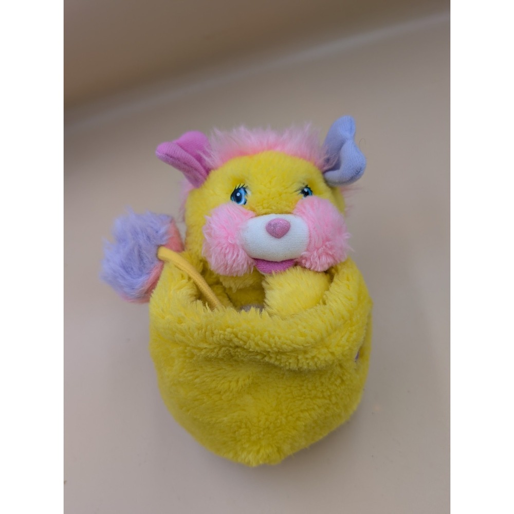 1986 Popples Potato Chip Yellow Plush Mini Stuffed Animal Vintage